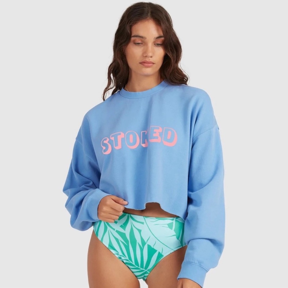 🔆BILLABONG🔆 HEY GDAY CROPPED CREW SWEATSHIRT - Picture 6 of 12